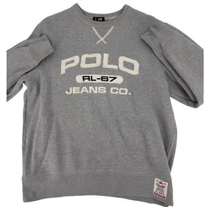 Vintage Polo Jeans Company RL-67 Sweatshirt Mens Small Grey Ralph Lauren Fleece
